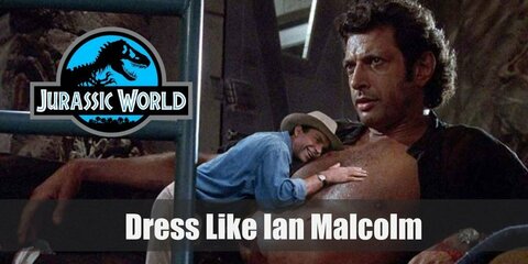 To match his personality of being quite cocky, Ian Malcolm outfit turns out to be really fashionable and without caring about his surroundings