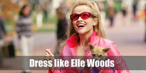  Elle Woods’s typical outfit consists of pink from head to toe and she mostly has her pet Chihuahua with her as well. 