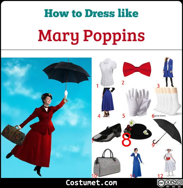 Mary Poppins Costume for Cosplay & Halloween