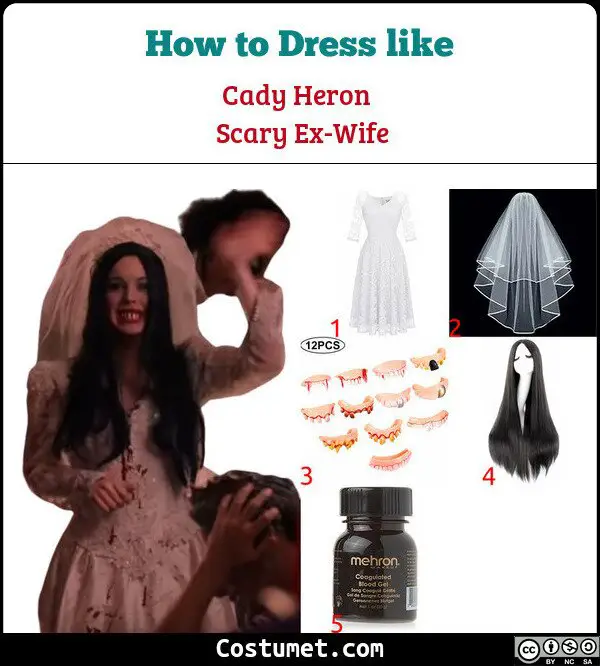 Cady Heron Scary Ex-Wife/Bride Costume for Cosplay & Halloween