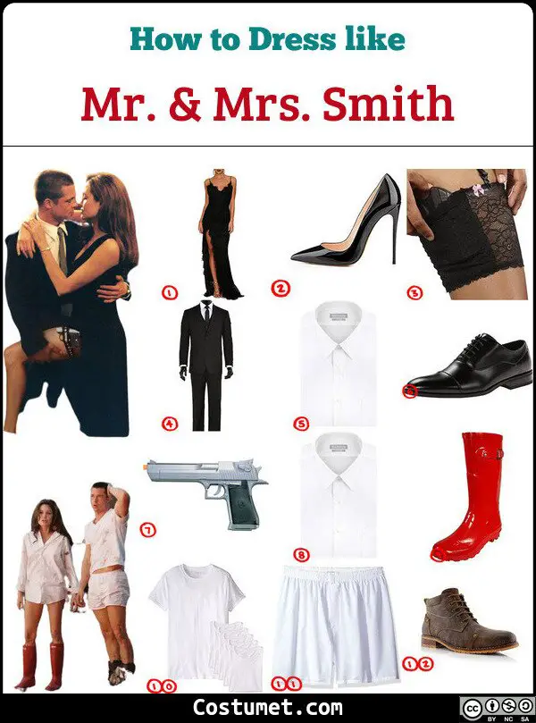 Mr. & Mrs. Smith Costume for Cosplay & Halloween