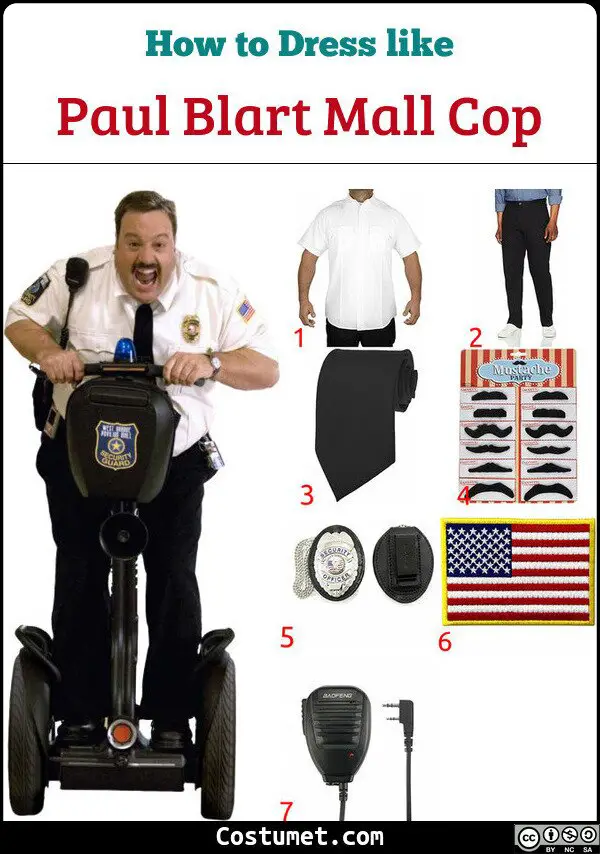 Paul Blart Mall Cop Costume for Cosplay & Halloween