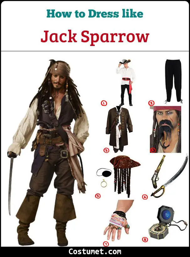 Jack Sparrow Costume for Cosplay & Halloween