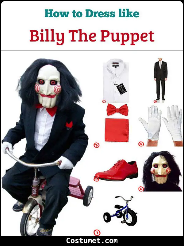 Men Saw Billy Costume Fancy Dress Halloween Horror Adult Tricycle Puppet Outfit