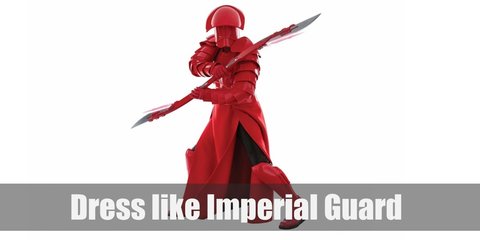  The Imperial Guard costume a full-red armor and uniform. They usually wear a helmet as well. 