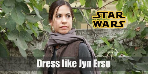  Cosplaying Jyn Erso would be a great choice. This character wears several very attractive pieces of clothes. She combines some common pieces of rebel uniforms with plenty of her signature details.