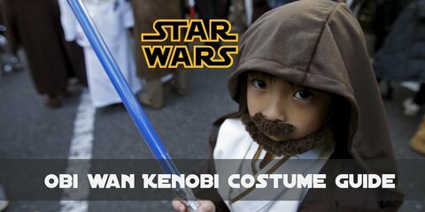 Obi Wan Kenobi costume is his typical beige Jedi tunic, a matching tabard and a waist sash held in place with a thin, brown leather belt