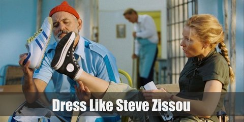 Steve is seen wearing his iconic bright red beanie and an all-blue ensemble. Here is everything you need to look like Steve Zissou