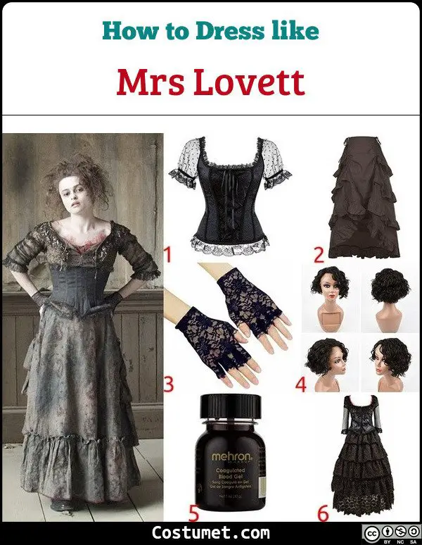 Mrs Lovett Costume for Cosplay & Halloween