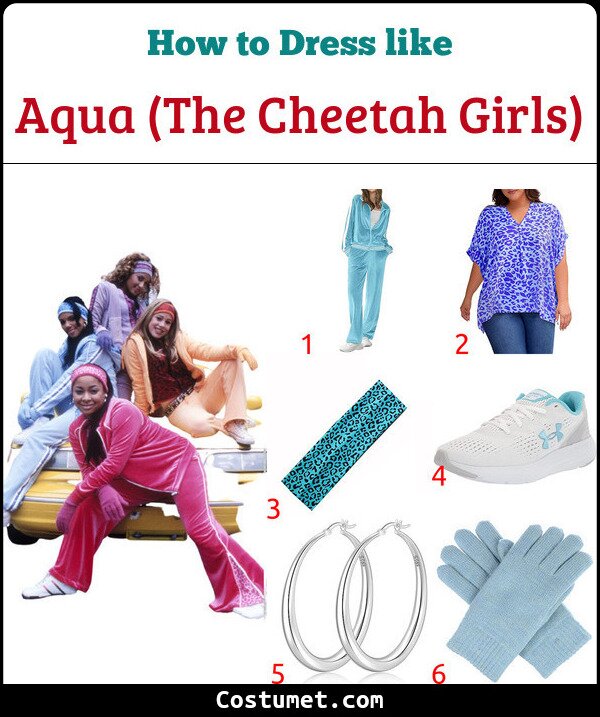 Aqua (The Cheetah Girls) Costume for Cosplay & Halloween