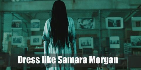 Samara Morgan’s costume is simple yet seeing her in it will give you the chills (and probably nightmares as well). Her long white nightgown portrays a look of innocence while her long black hair covering her face provides a spine-chilling vibe. 