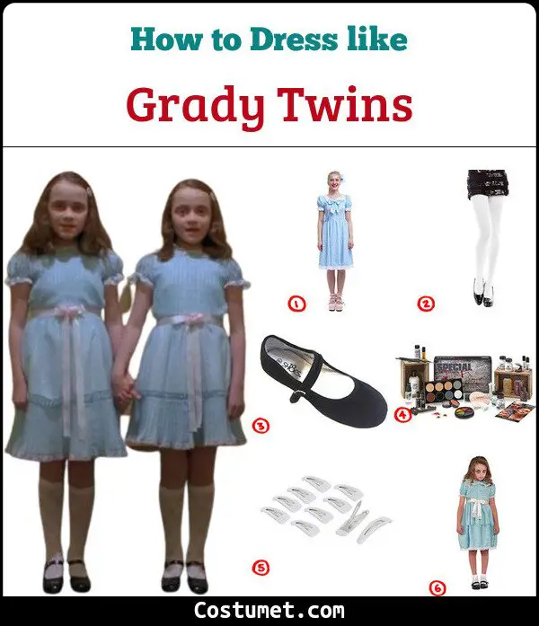 Ladies Bloody Murderous Twin Sister Costume The Shining Fancy Dress Outfit