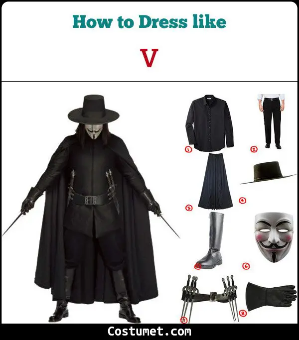 V Costume for Cosplay & Halloween