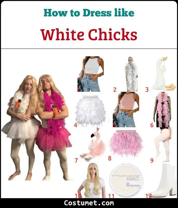 White Chicks Costume for Cosplay & Halloween 2023