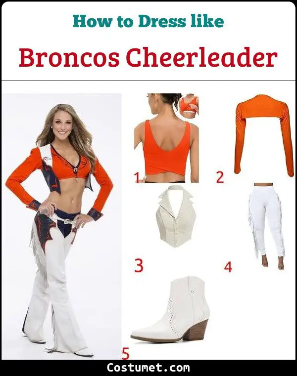 Broncos Cheerleader Costume for Cosplay & Halloween