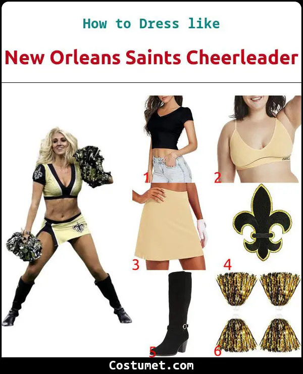 New Orleans Saints Cheerleader Costume for Cosplay & Halloween