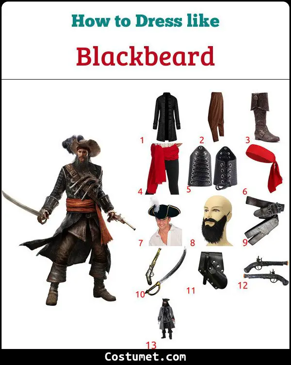 Blackbeard Costume for Cosplay & Halloween