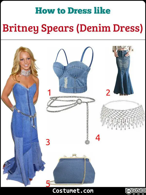 Britney Spears (Denim Dress) Costume for Cosplay & Halloween