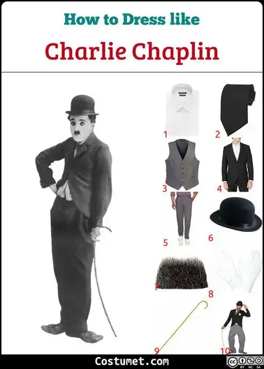 molekyle Verdensrekord Guinness Book betyder Charlie Chaplin Costume for Cosplay & Halloween 2023