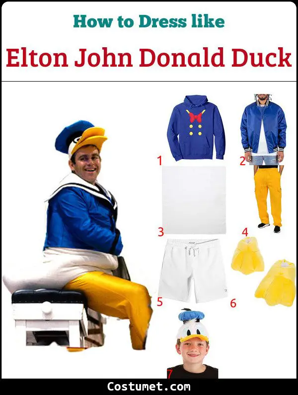Elton John Donald Duck Costume for Cosplay & Halloween