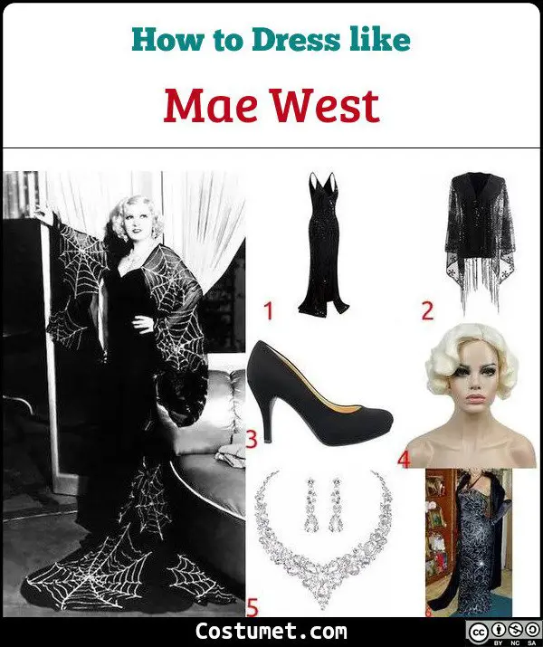 Mae West Costume for Cosplay & Halloween