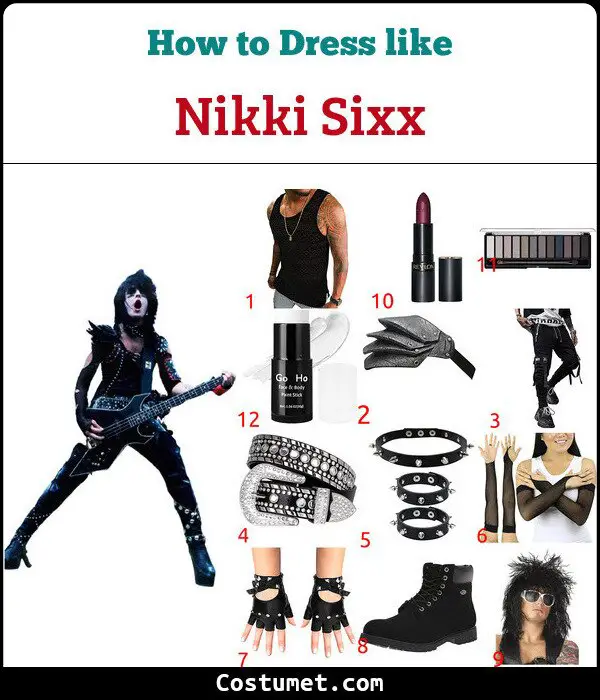 Nikki Sixx Costume for Cosplay & Halloween