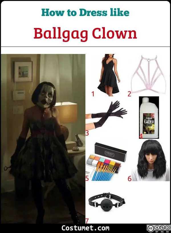 AHS Cult Ballgag Clowns Costume for Cosplay & Halloween