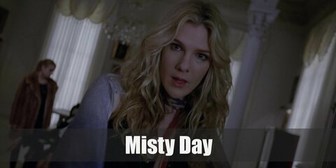 Misty Day costume is a boho-inspired look by pairing your green tank top with a brown caridigan and dark boho skirt. Then style with a layered necklace and a blonde wig, if needed.
