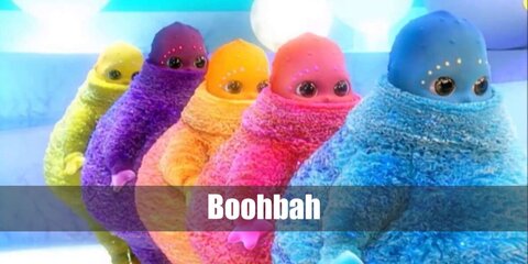 Boohbah's DIY costume can be done by wearing a fat suit under an oversized blanket hoodie. It can come in yellow, purple, orange, blue, and pink.