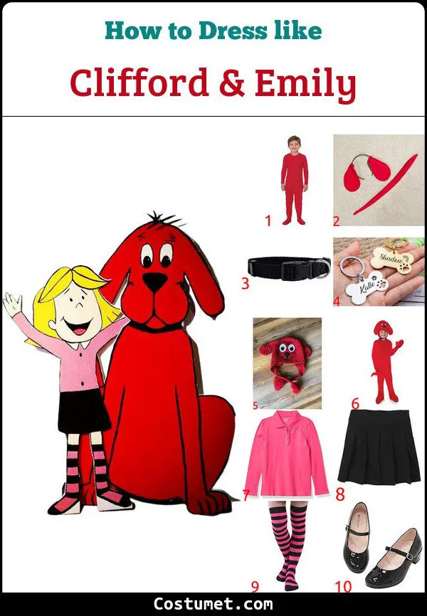 Clifford & Emily Costume for Cosplay & Halloween