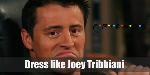 Out of all three boys, Joey Tribbiani shows a little more style than the others . But for this particular outfit, he wears something comical as revenge for Chandler’s prank.  