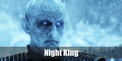  Night King’s costume is a black medieval top and black medieval pants underneath his armor, black boots, and black gauntlets. The Night King is also known for his bluish-grey skin.