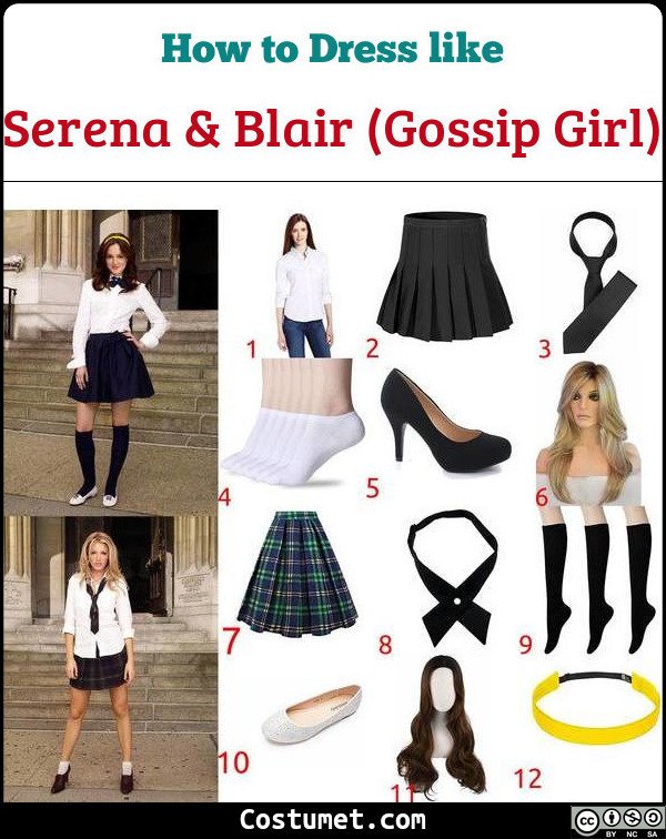 Gossip Girl Serena & Blair Uniform Costume for Cosplay & Halloween