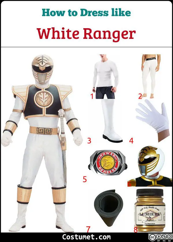 White Ranger Costume for Cosplay & Halloween