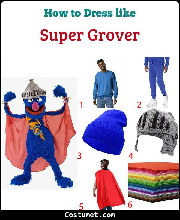 Super Grover Costume for Cosplay & Halloween