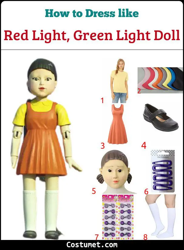 Red Light, Green Light Doll Costume for Cosplay & Halloween
