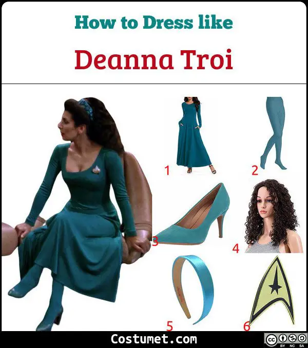 Deanna Troi from Star Trek is know for her block colored outfits and dresse...