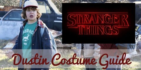 Dress like Dustin Henderson with trucker hat, graphic tee, windbreaker jacket, corduroy pants, athletic shoes, & optional walkie talkie.