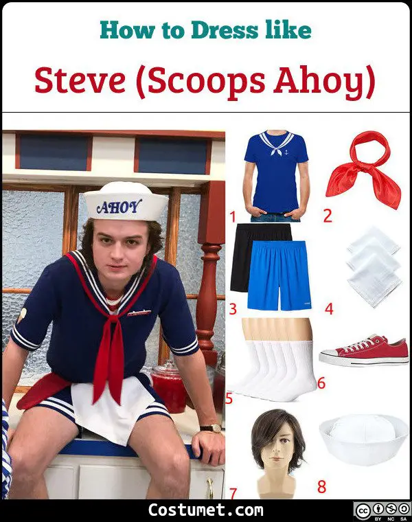 Steve Harrington Scoops Ahoy Costume for Cosplay & Halloween