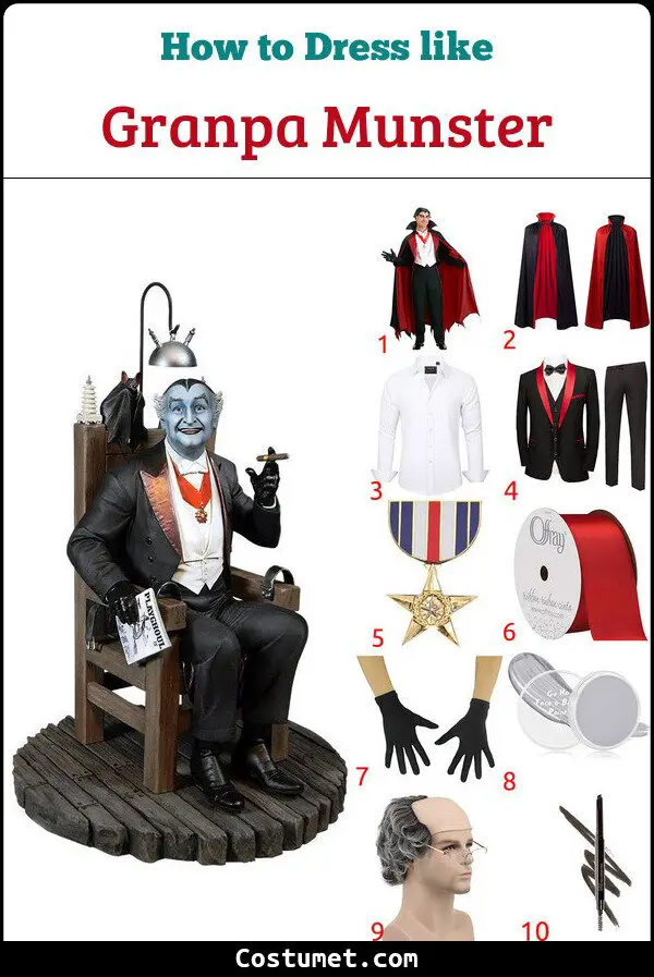 Granpa Munster Costume for Cosplay & Halloween