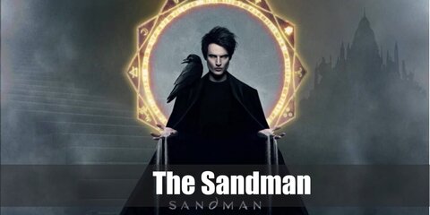 The Sandman costume features an all-black outfit with a shirt, pants, and trench coat combination.