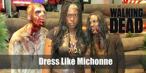 Michonne’s outfit is a bit dressy than the other survivors, but the layers offer her more comfort. Here is everything you need to look like Michonnne.