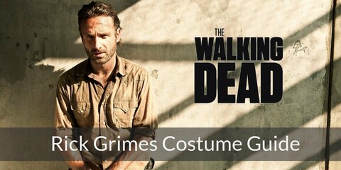 Reminiscent of his time as an officer of the law, Rick Grimes costume is a loose beige button down, dark gray jeans, and brown leather boots