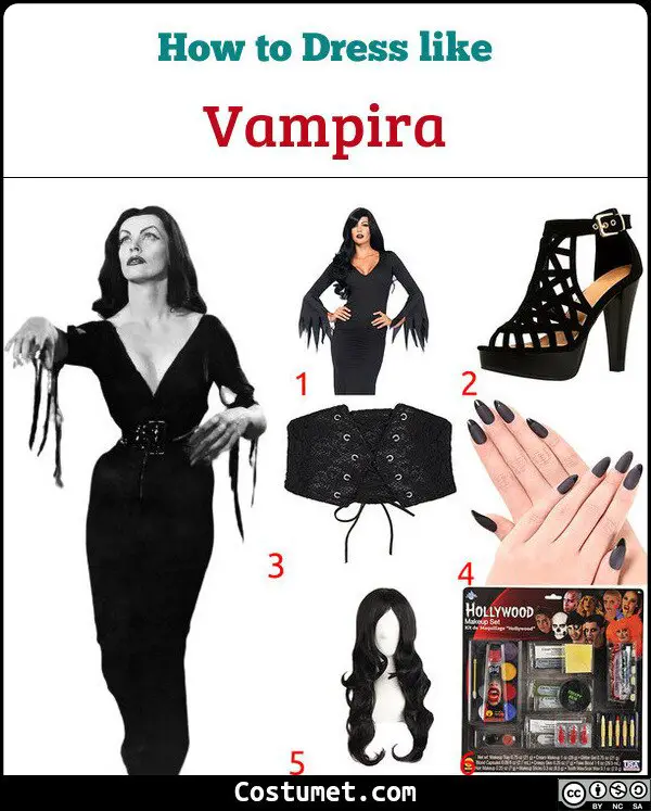 Vampira Costume for Cosplay & Halloween