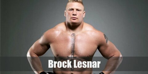 Brock Lesner wrestler costume can be made with a printed abs-shirt and red-black boxing shorts. you can get a pair of black boots and fingerless gloves, too.